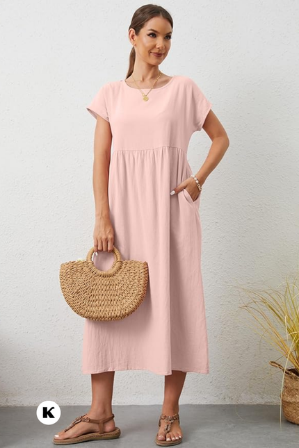 Effen model oversized maxi jurk