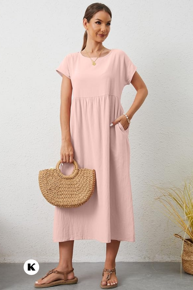Effen model oversized maxi jurk