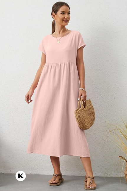Effen model oversized maxi jurk