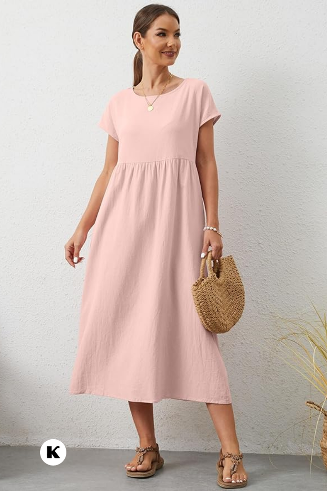 Effen model oversized maxi jurk