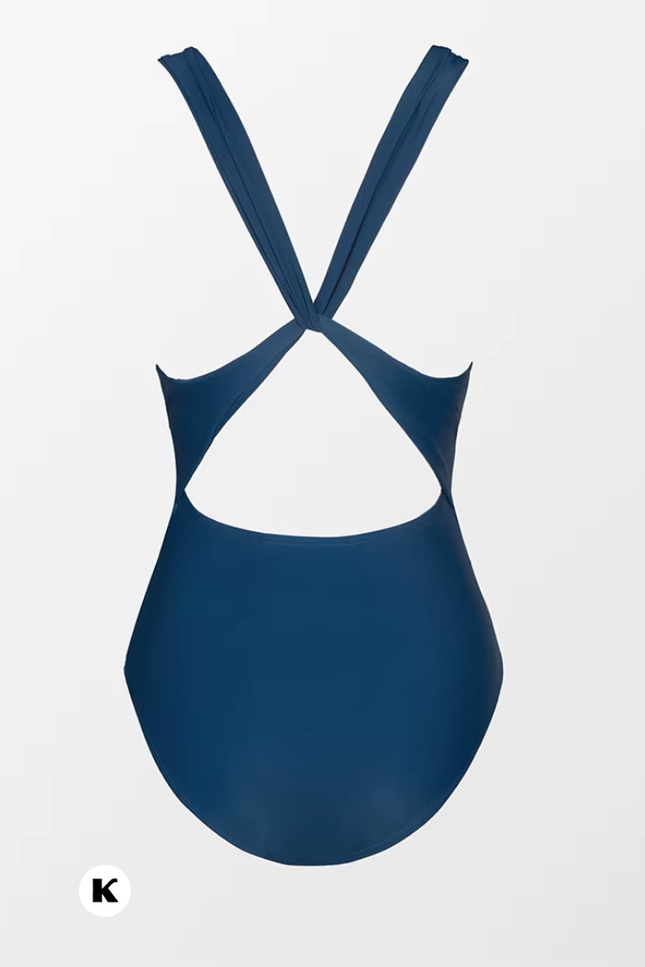 V hals ruched model backless badpak