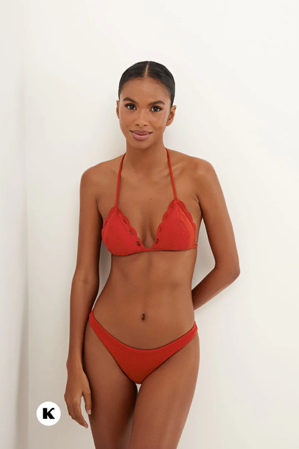 High waisted designed top stijl bikini