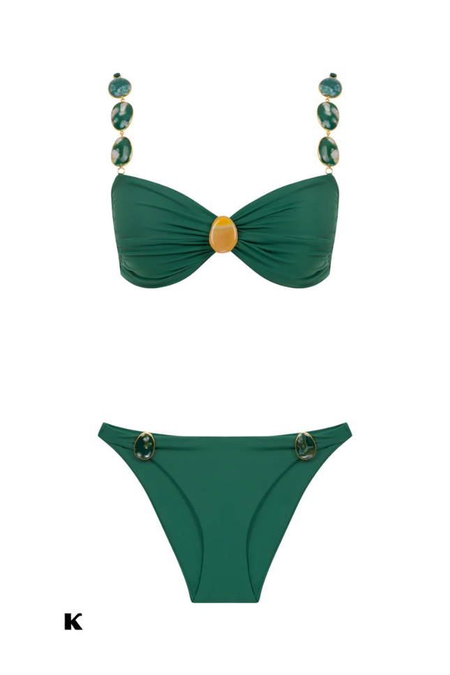 Groene decorative accent model bikini