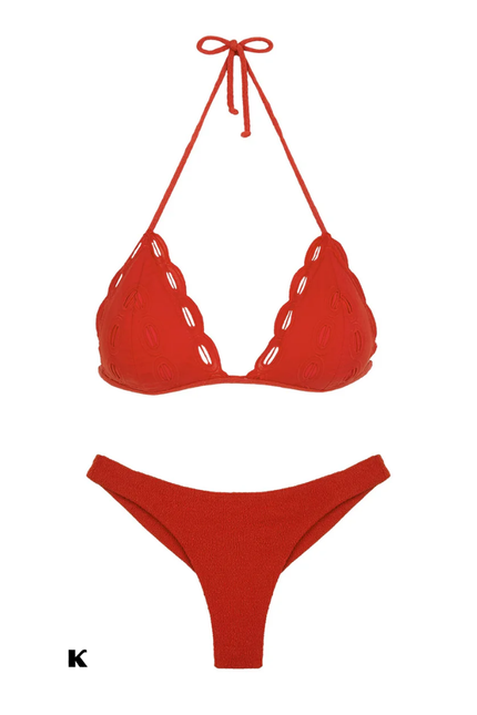 High waisted designed top stijl bikini
