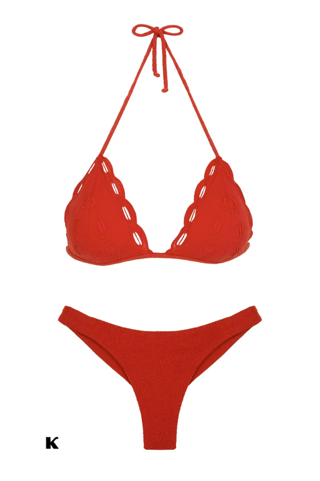 High waisted designed top stijl bikini