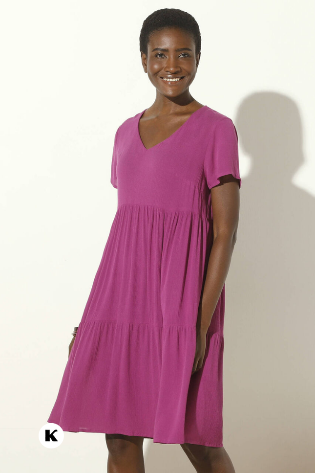 V-hals model effen korte jurk