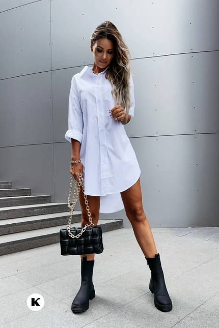 Shirt design lapel stijl jurk