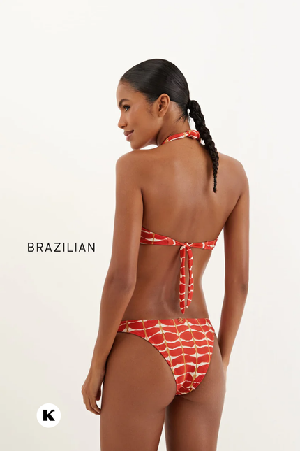 Rode mixed color design model halter bikini
