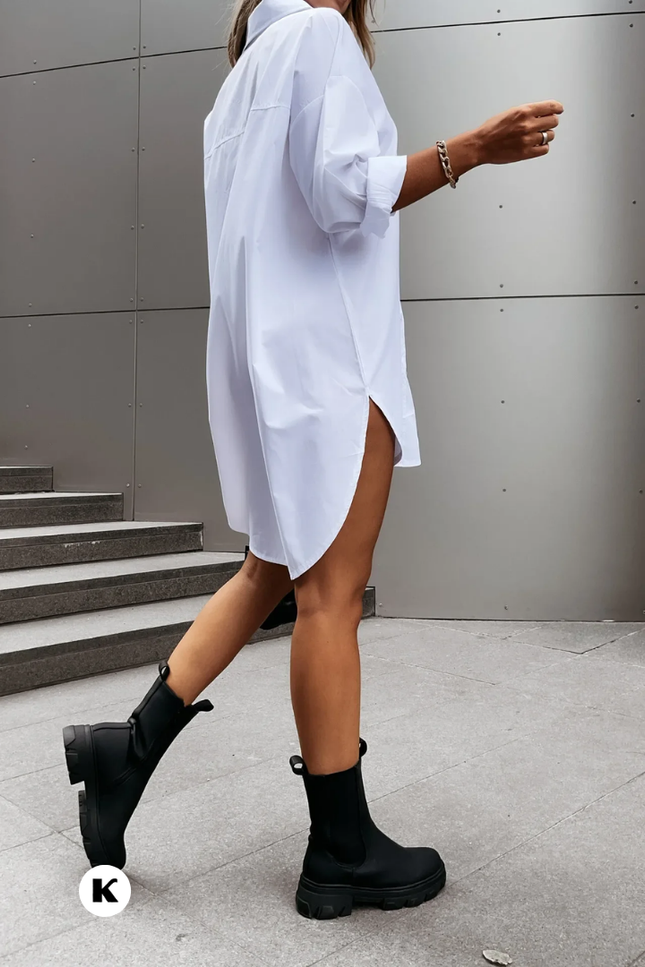 Shirt design lapel stijl jurk