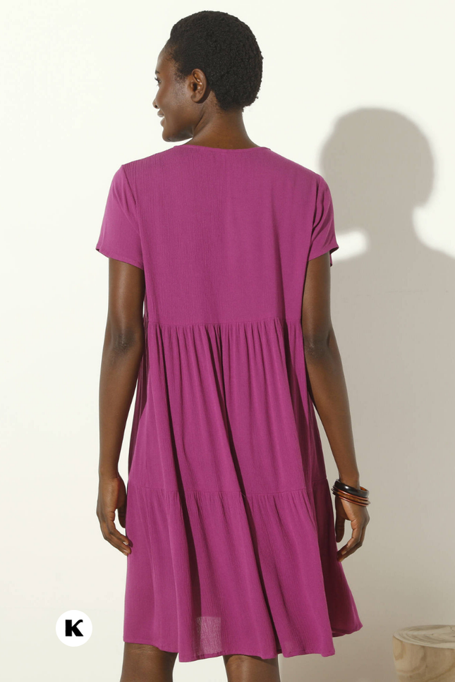 V-hals model effen korte jurk