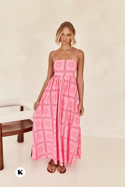 Nieuw bohemian style printed maxi jurk