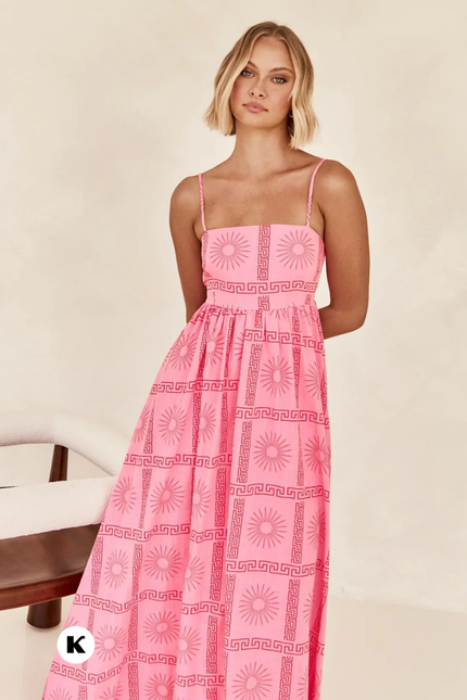 Nieuw bohemian style printed maxi jurk