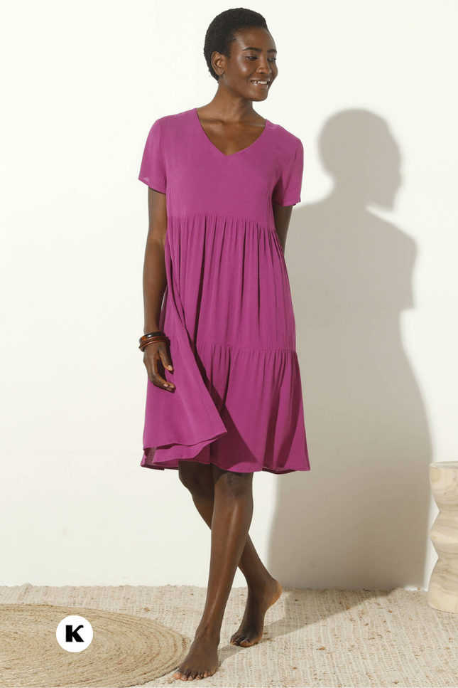 V-hals model effen korte jurk