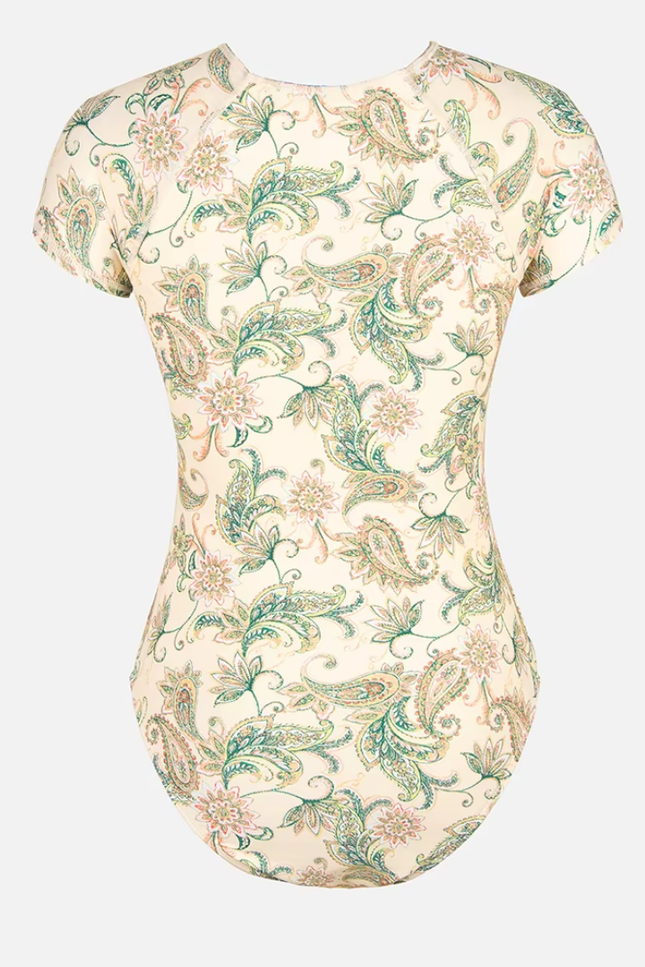 Short sleeve model badpak met ritssluiting