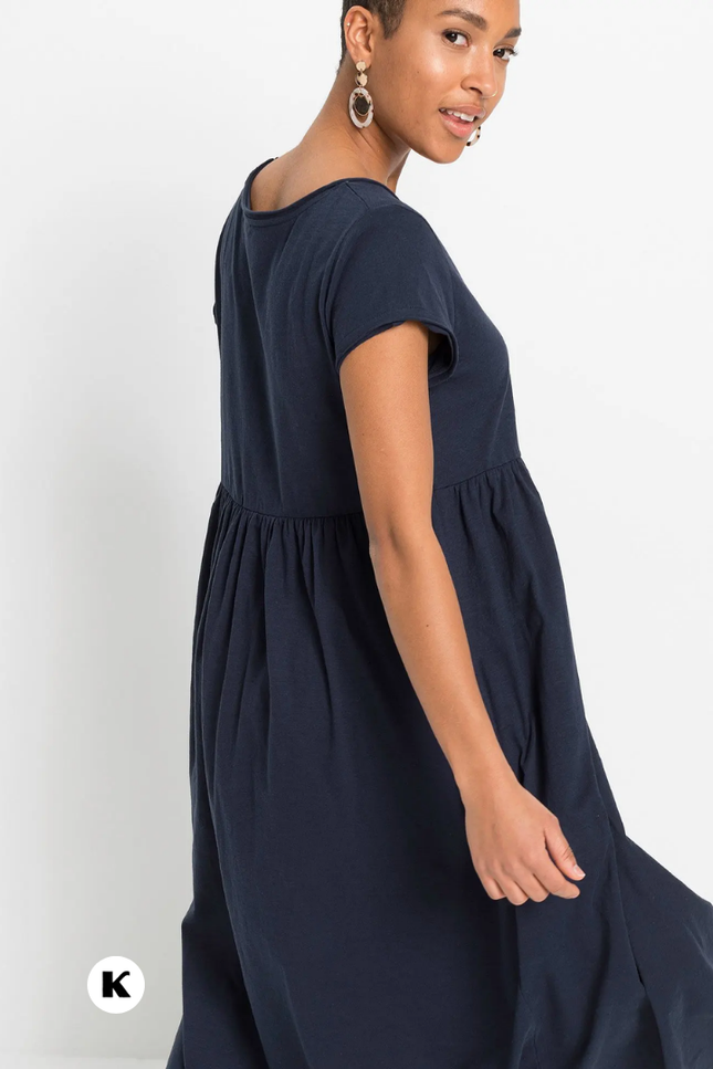 Effen model maxi katoenen jurk