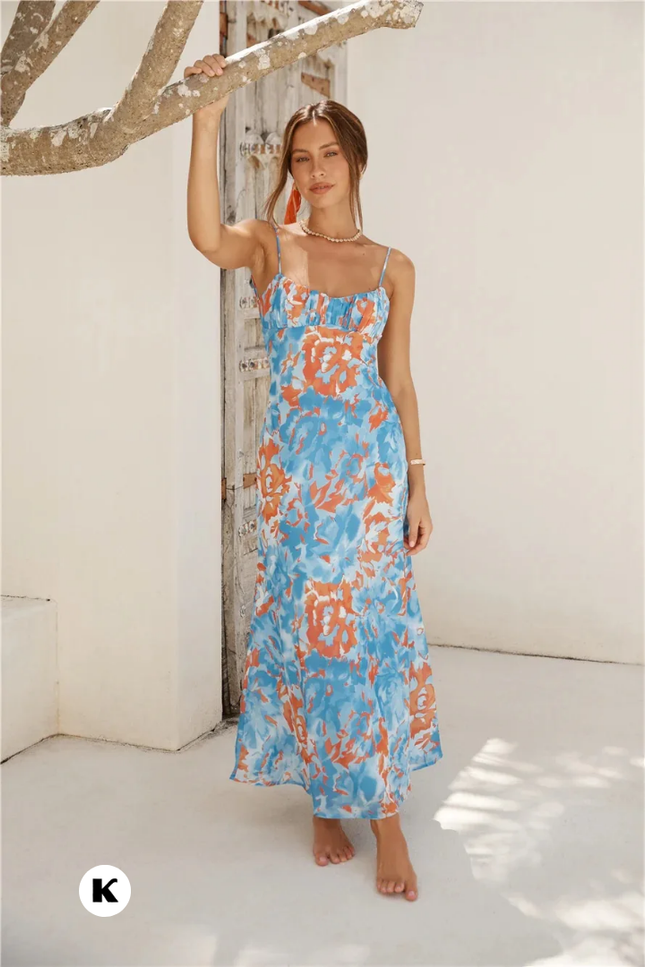 Tie dying model french stijl zomerjurk