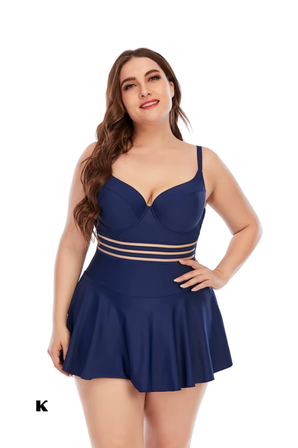 Push up ruffle jurk model plus size badpak (video)