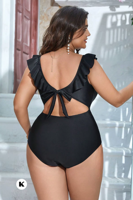Ruffle strapped design model plus size badpak