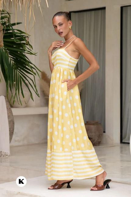 Printed model elegante fashionable boho jurk