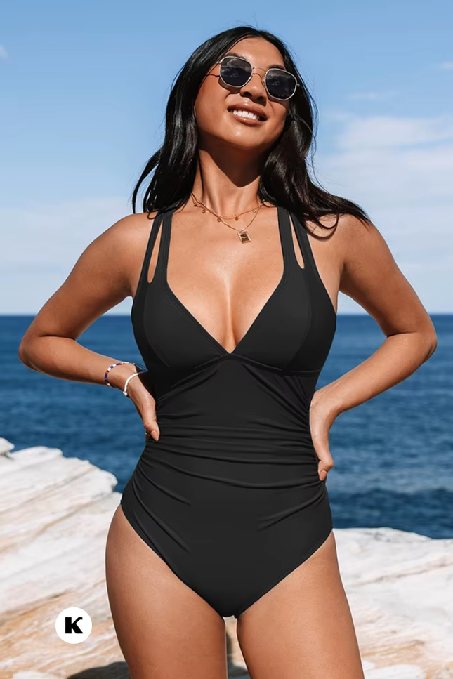 Ruched cross back model badpak