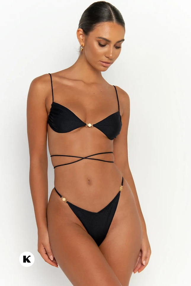 Shiny new pleated bikini