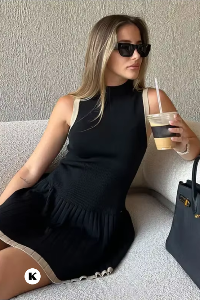 Sportieve high end model high waisted jurk (video)