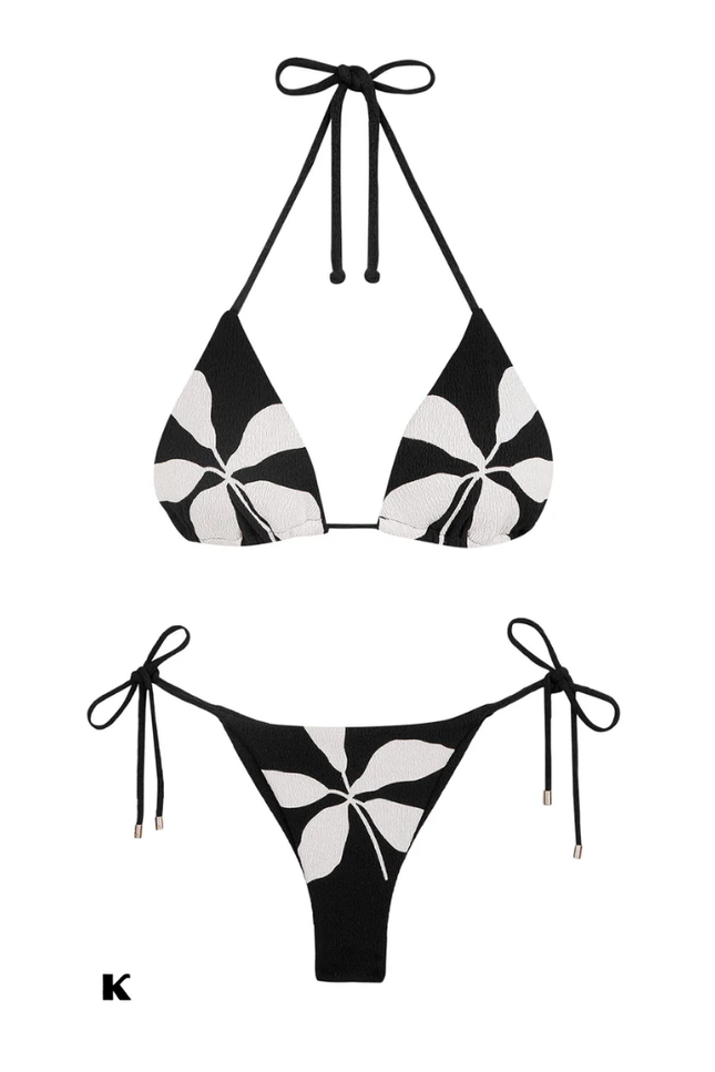 Bloemenprint model high waisted braided bikini