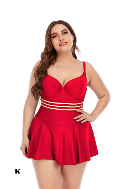 Push up ruffle jurk model plus size badpak (video)