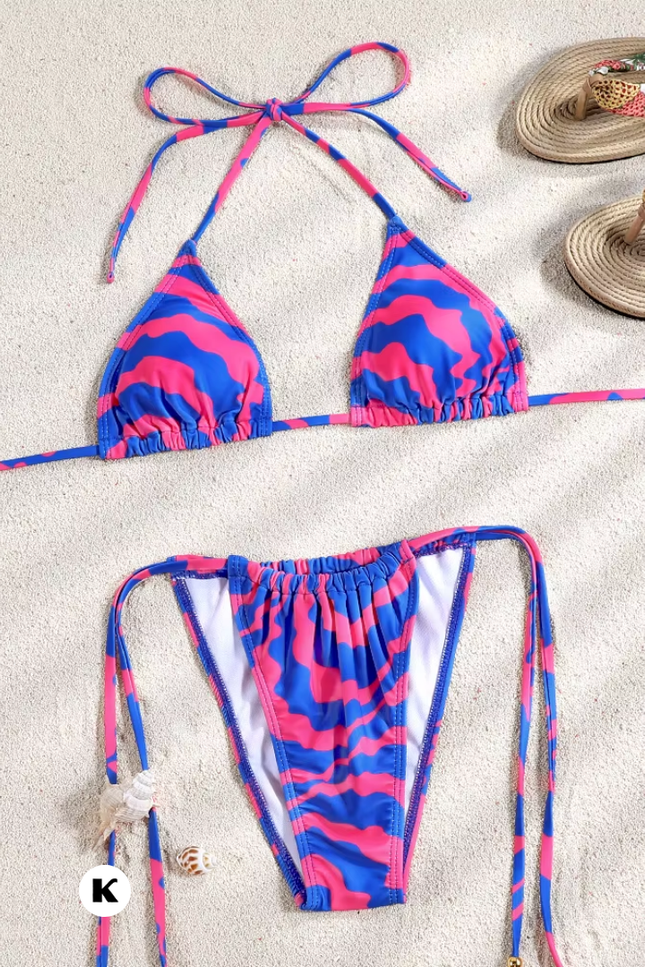 Bandage model low waisted stijl paarse bikini