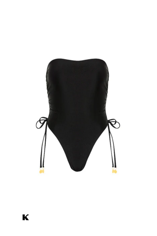 Strapless model design zwarte badpak