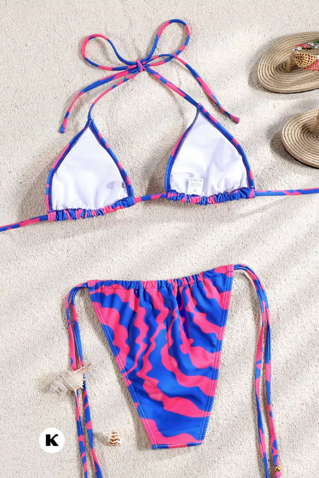 Bandage model low waisted stijl paarse bikini