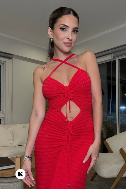 Cut out chic lace up wrap model maxi jurk (video)