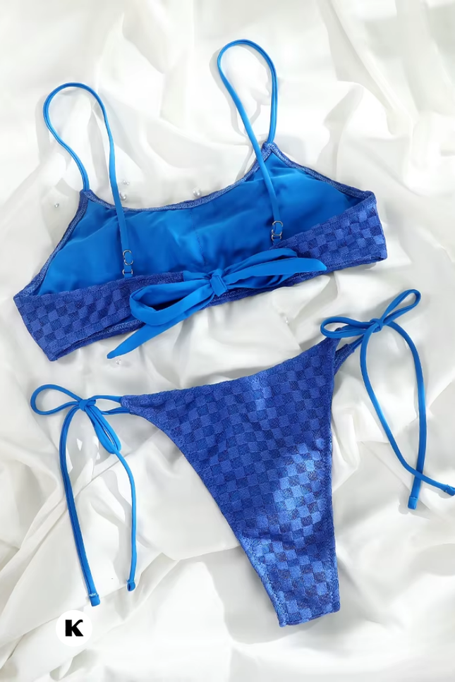 Shiny halter model push up bandage bikini