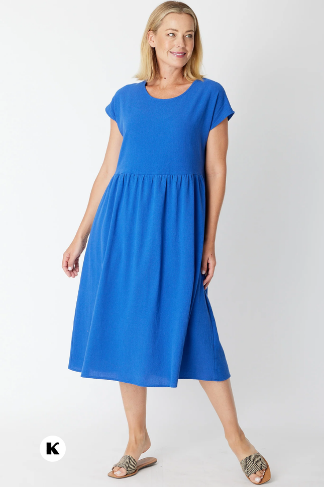 Effen model midi jurk
