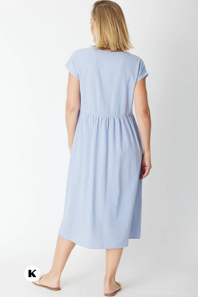 Effen model midi jurk