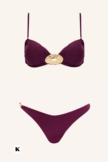 Rode brazilian halter model wide-golden-ring design bikini