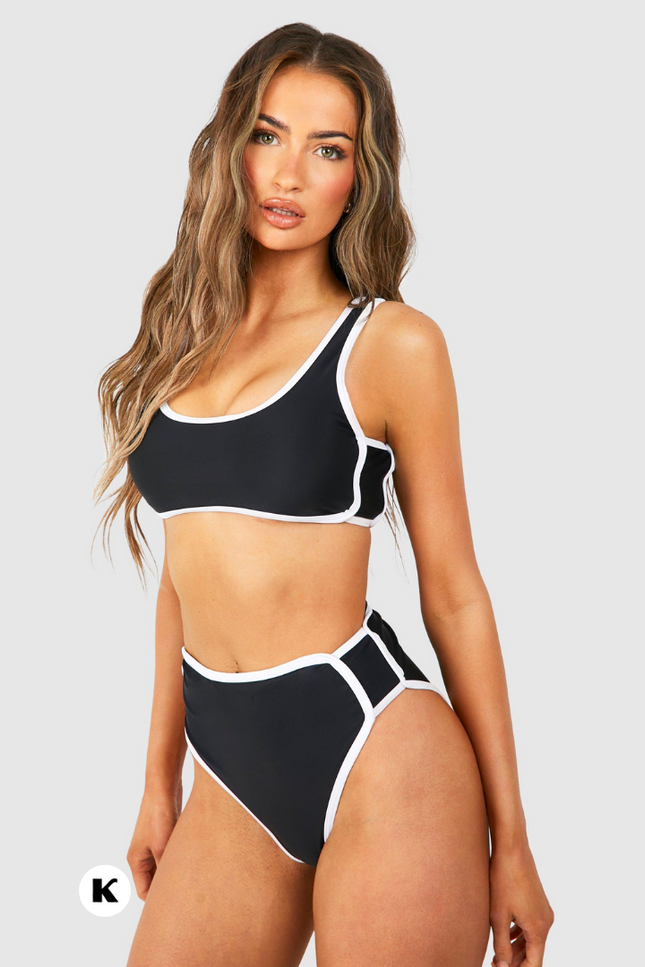High waisted model bandage bikini