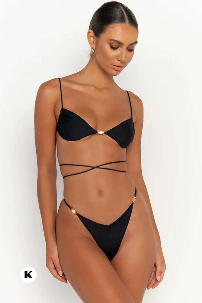 Solid model bikini met solid ties