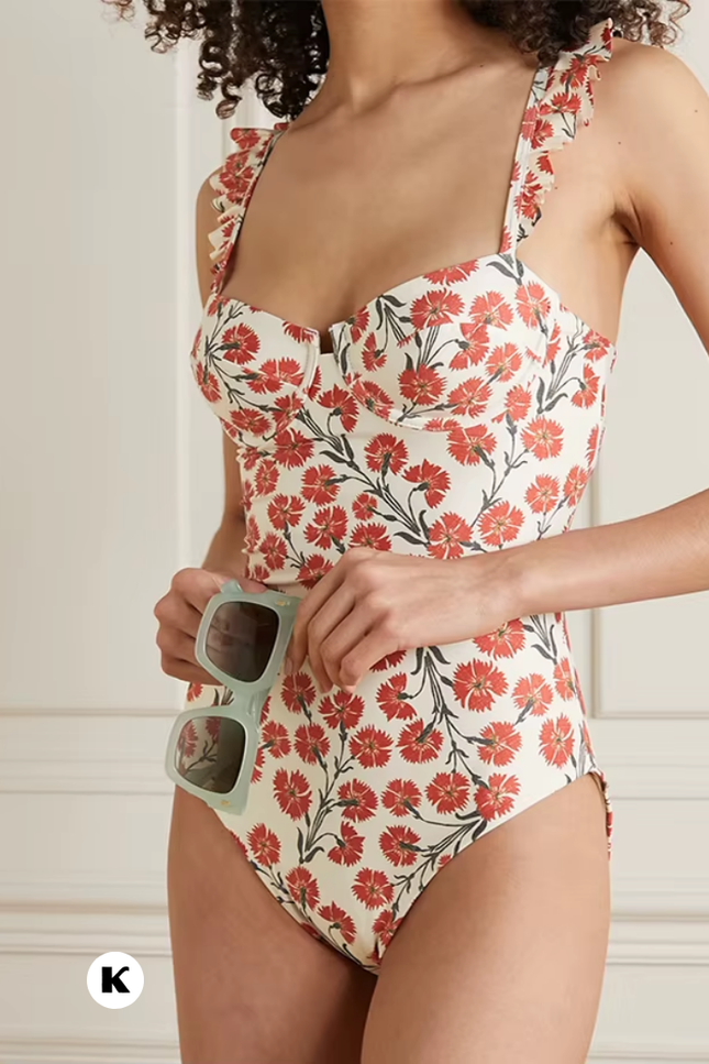 Bloemenprint strappy wide shoulder strap badpak