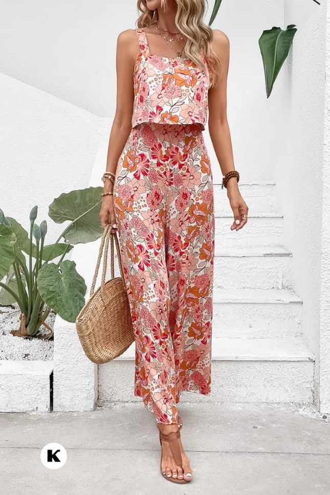 Bloemenprint design comfortabele dames jumpsuit