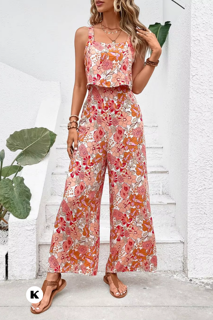 Bloemenprint design comfortabele dames jumpsuit