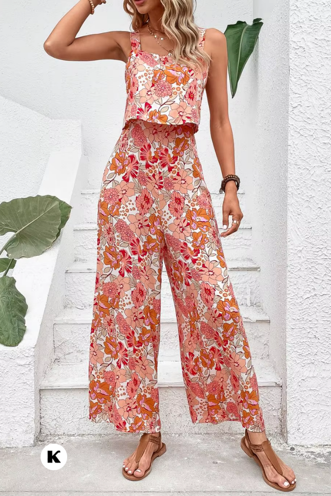 Bloemenprint design comfortabele dames jumpsuit