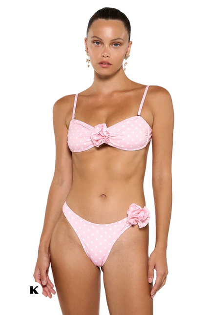 Bandeau model rose-design roze bikini