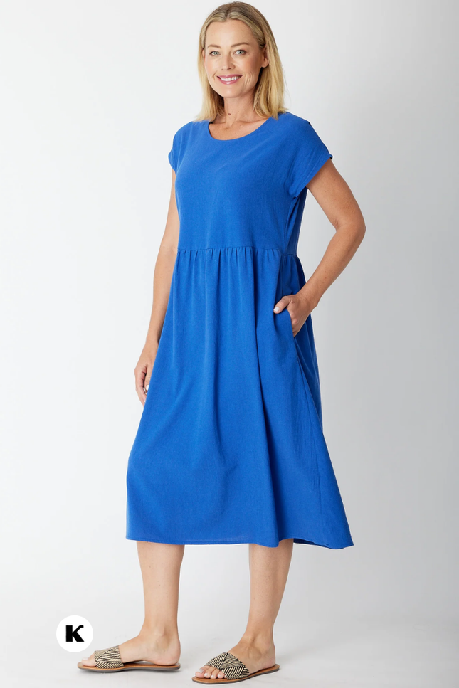 Effen model midi jurk