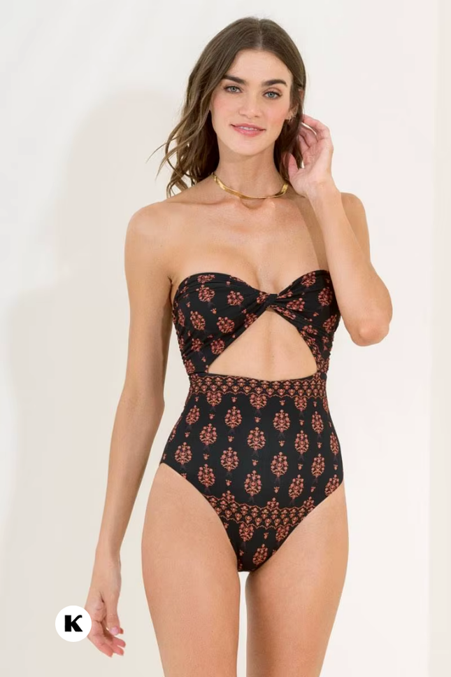 High waist strap neck model elegante badpak
