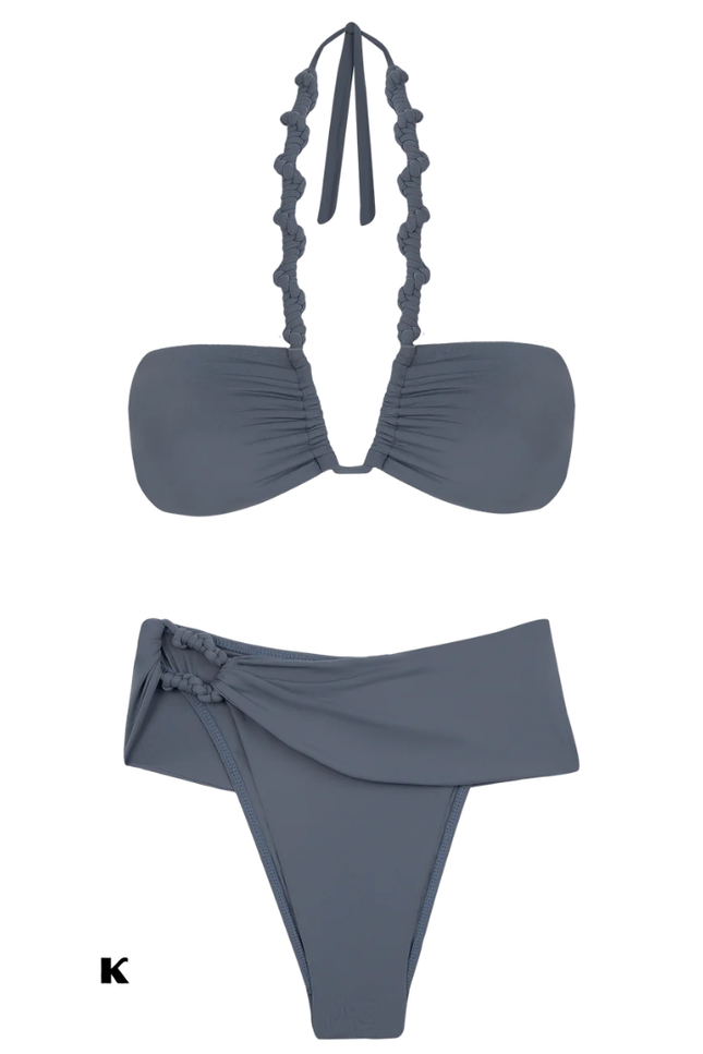 Wrap halter design model bandeau high cut bikini