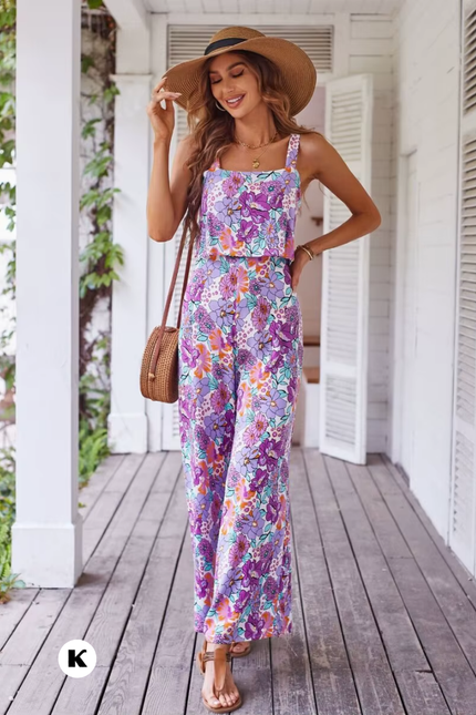 Bloemenprint design comfortabele dames jumpsuit