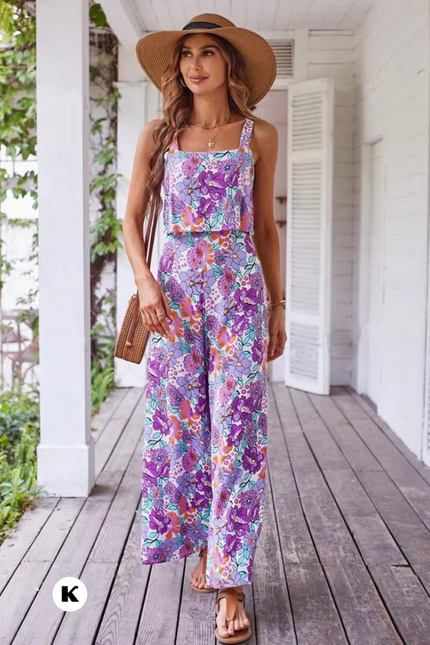 Bloemenprint design comfortabele dames jumpsuit