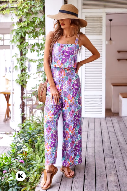 Bloemenprint design comfortabele dames jumpsuit