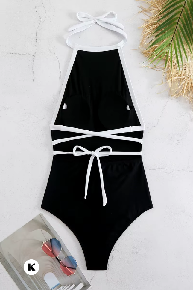 Classic printed model lace up badpak